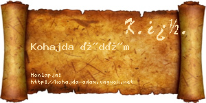 Kohajda Ádám névjegykártya
